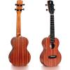 imageENYAMUSIC Concert Ukulele 23 Inch Kit in Mahogany Pattern EUCX1M  Beginner Kit With Online Lessons Padded Bag Tuner Aquila Strings Strap Picks and BookletNatural