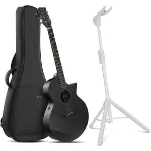 imageEnya Acoustic Electric Guitar Carbon Fiber X3 Pro Travel Guitar and Enya AutoLock Guitar Stand