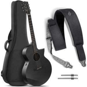 imageEnya Acoustic Electric Guitar Carbon Fiber X3 Pro Travel Guitar and Enya Magnetic Strap for Guitar Bass and Ukulele