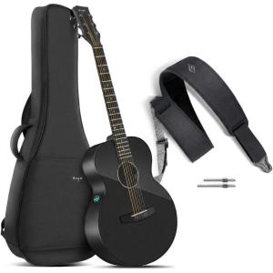 imageEnya AcousticElectric Guitar X3 Pro Mini Carbon Fiber Travel Guitar and Enya Magnetic Strap for Guitar Bass and Ukulele