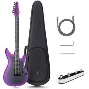 imageEnya Electric Guitar Inspire 39 Smart Electric Carbon Fiber Guitarra with 15W Wireless Speaker amp ENYA INSPIRE Electric Guitar Compact Foot Pedal Controller