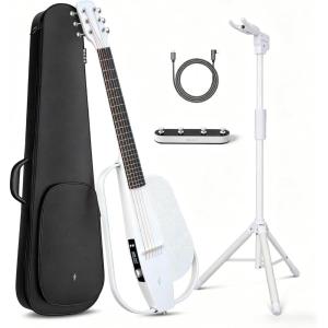 imageEnya NEXG 2 Basic AcousticElectric Guitar Carbon Fiber Travel Guitar and Enya AutoLock Guitar Stand