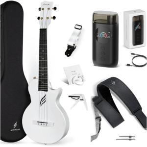 imageEnya Tenor Ukulele 26 Inch Carbon Fiber Acousticplus Cutaway Travel Ukelele for Beginner Bundle Kit amp Enya Smart Automatic Guitar Tuner amp enya Magnetic Strap