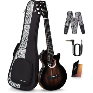 image:imageEnya Taimane Moon Signature Tenor Ukulele 26 Inch All Solid Mahogany Professional Ukelele with Gig Bag and Strap Blue Acoustic EUT Moon BU5String AcousticPlus Black