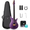 image:imageENYA INSPIRE PRO SD Smart Electric Guitar wSeymour Duncan SSLTB4 Pickups  20W AntiHowling Speaker 39 Carbon Fiber Body Builtin 64 Presets Looper Tuner Touch Bar for Silent Practice amp Small GigsPurple