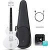 image:imageENYA INSPIRE PRO SD Smart Electric Guitar wSeymour Duncan SSLTB4 Pickups  20W AntiHowling Speaker 39 Carbon Fiber Body Builtin 64 Presets Looper Tuner Touch Bar for Silent Practice amp Small GigsWhite