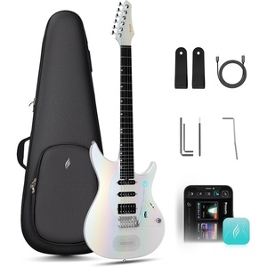 image:imageENYA INSPIRE PRO SD Smart Electric Guitar wSeymour Duncan SSLTB4 Pickups  20W AntiHowling Speaker 39 Carbon Fiber Body Builtin 64 Presets Looper Tuner Touch Bar for Silent Practice amp Small GigsSilver
